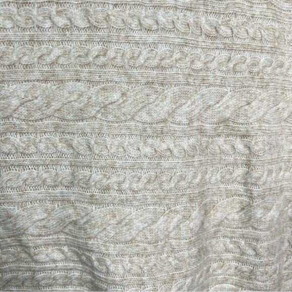 Soft Surroundings Alena Sweater In Oatmeal Heather LARGE Cable Knit - Picture 6 of 12